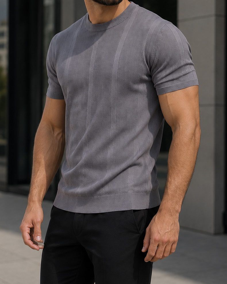 Stone Grey Knit T-Shirt gallery.thumbnail 4