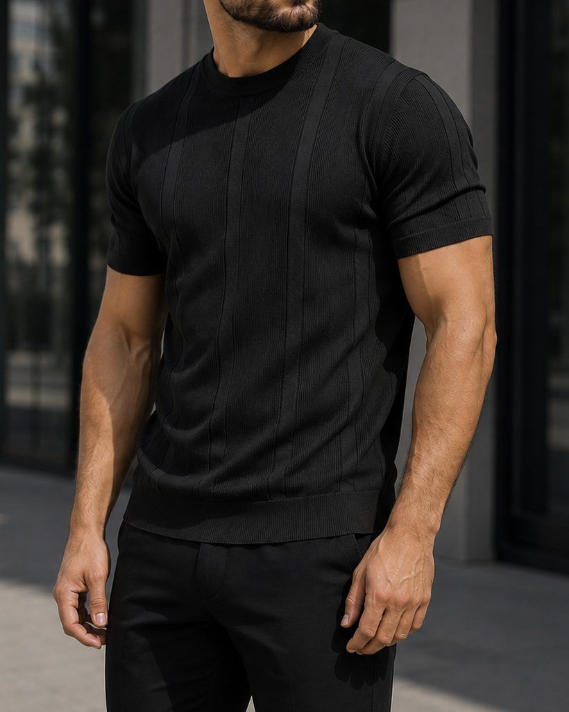 Black Knit T-Shirt gallery.thumbnail 2