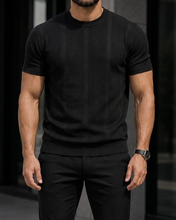 Black Knit T-Shirt gallery.thumbnail 3