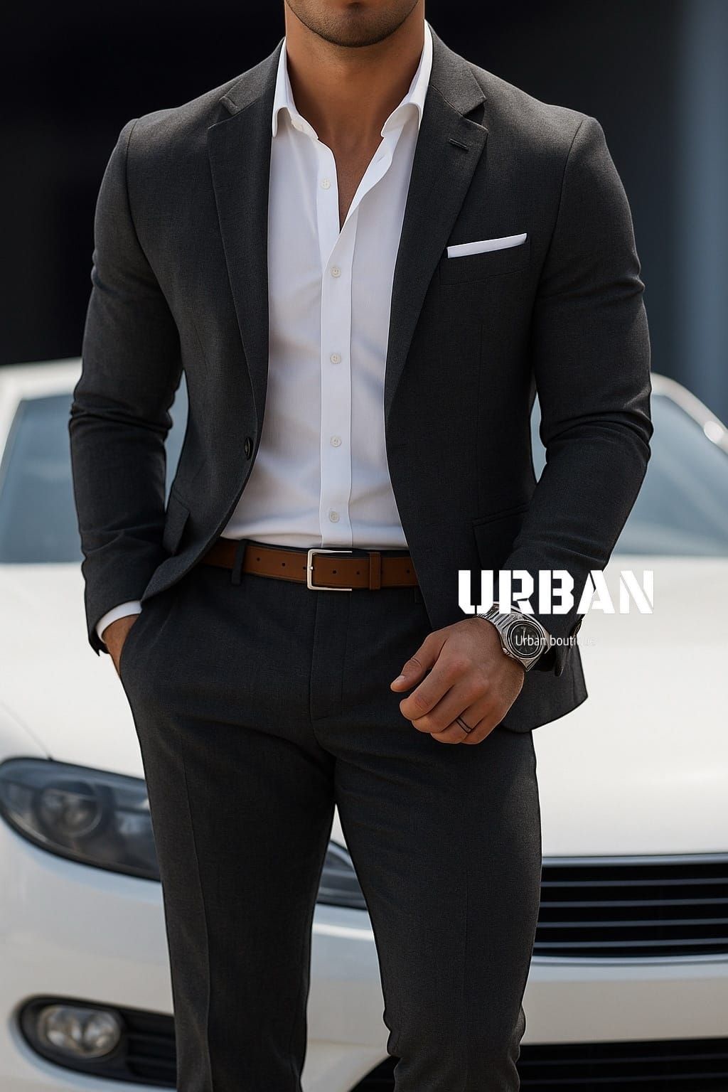 Charcoal Grey Slim Fit Suit – Blazer & Trousers gallery.thumbnail 1