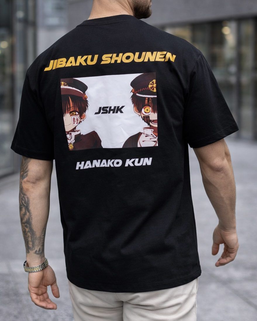Oversized Anime Graphic T-Shirt – JSHK Edition Black gallery.thumbnail 2