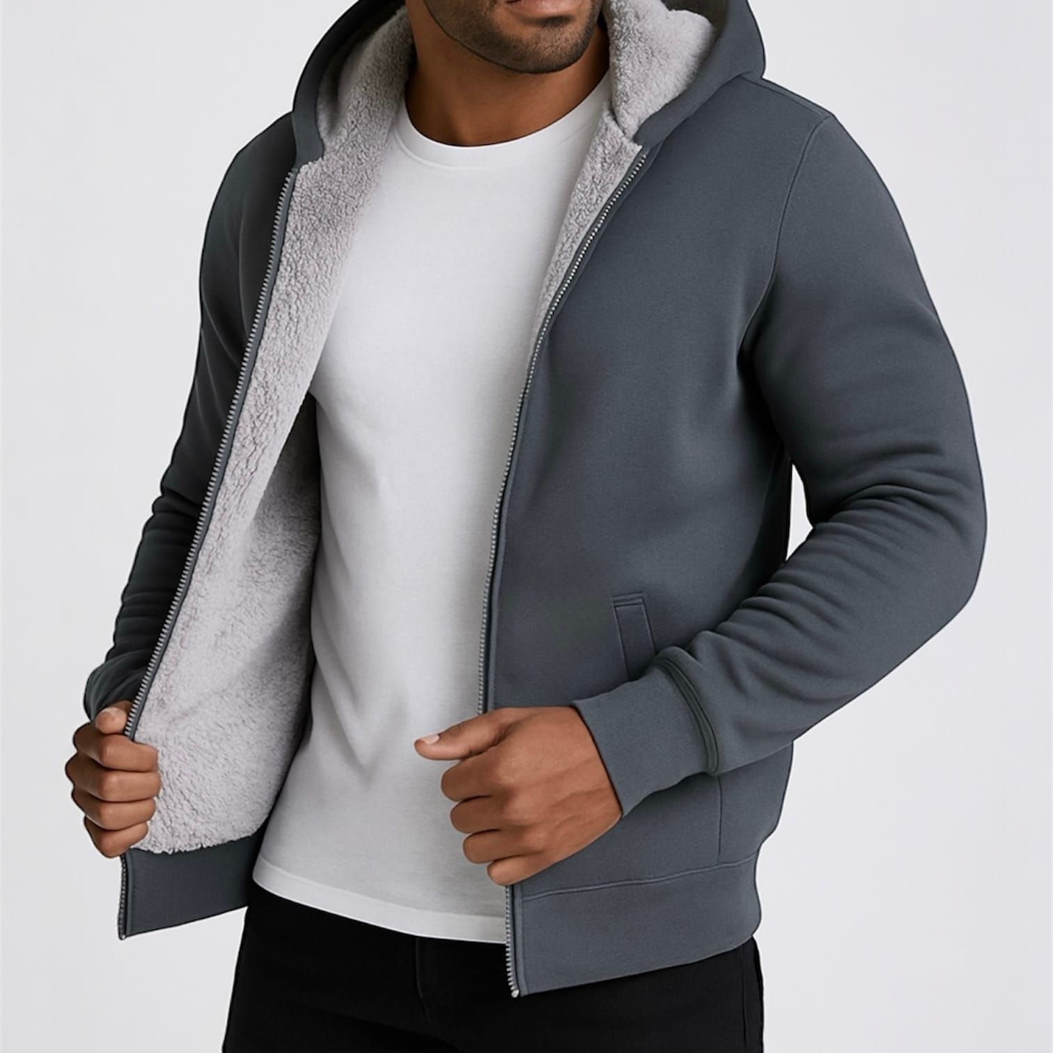 Steel Grey Thermal Hoodie gallery.thumbnail 1