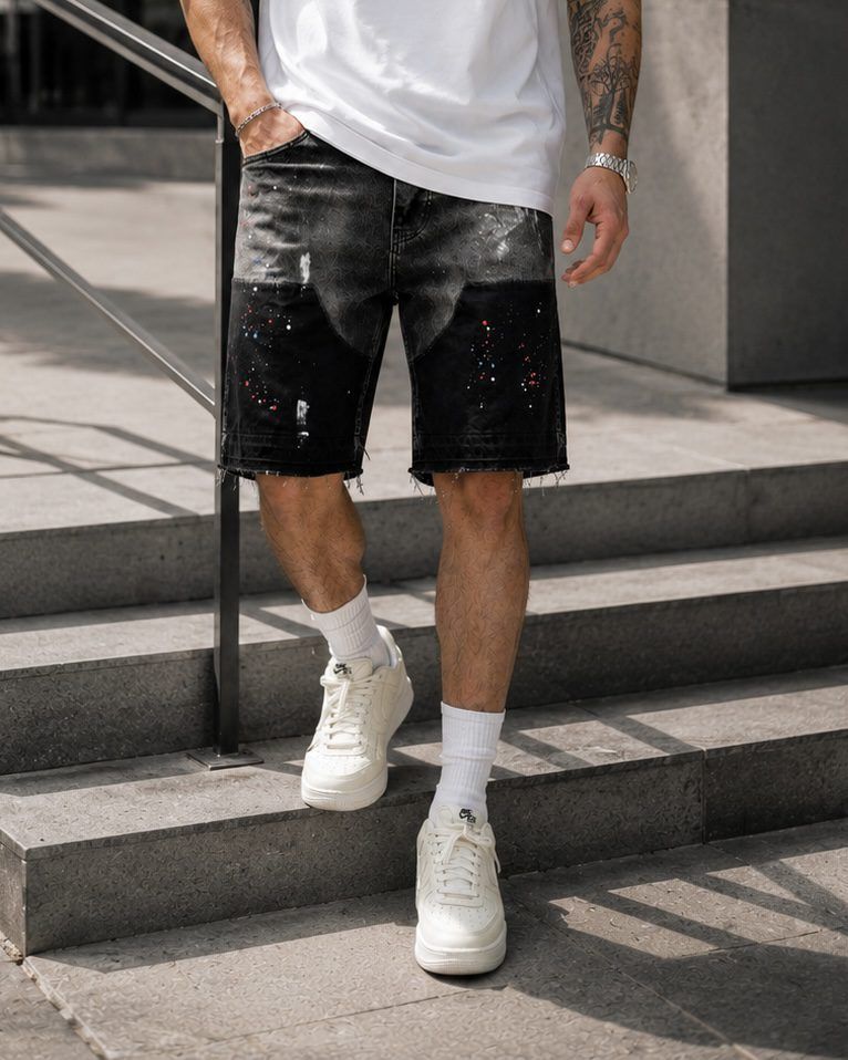 Paint Splatter Denim Shorts gallery.thumbnail 2
