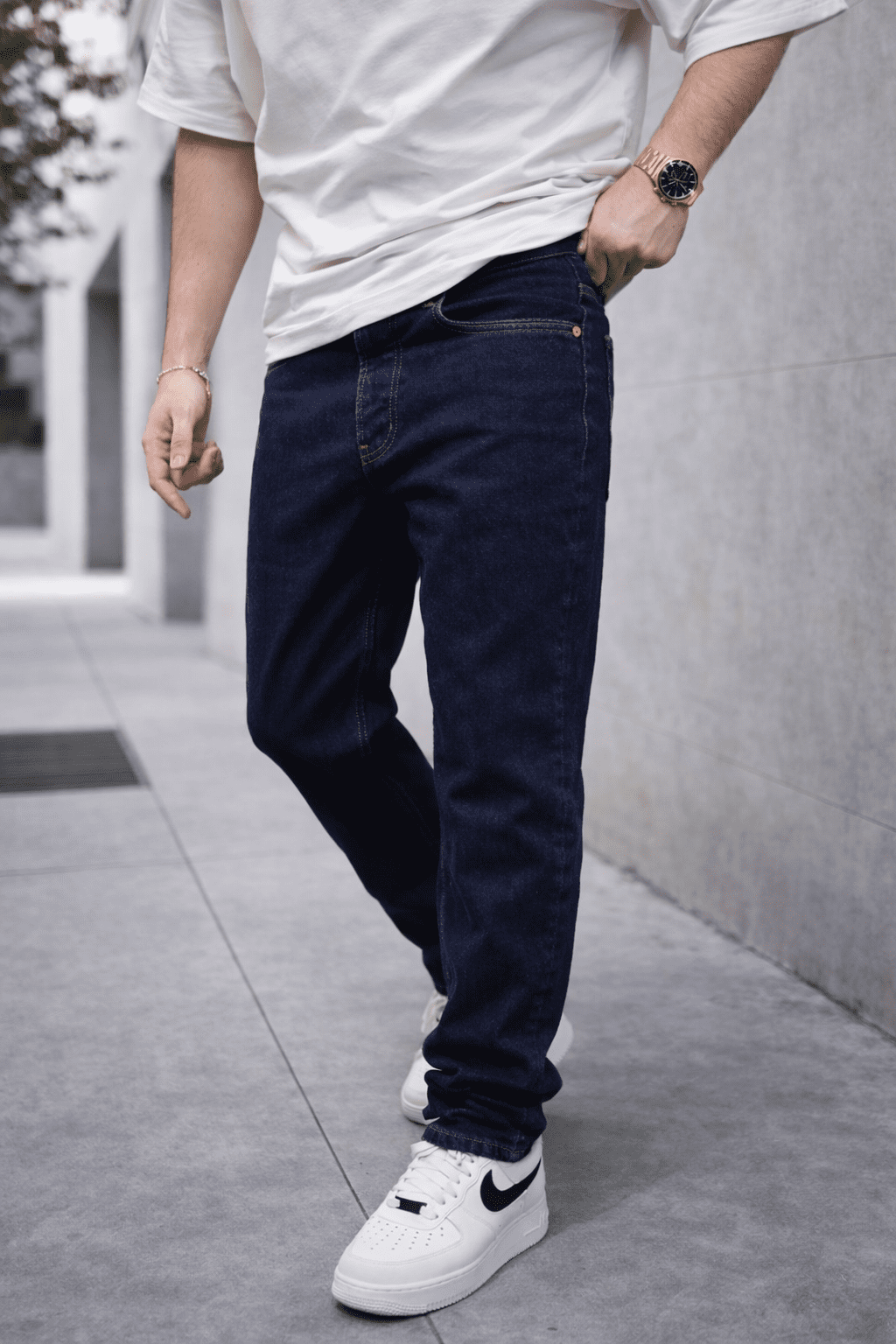 Dark Blue Essential Straight Fit Jeans gallery.thumbnail 2