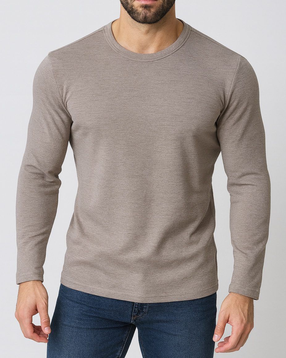 Taupe Long Sleeve Tee gallery.thumbnail 1