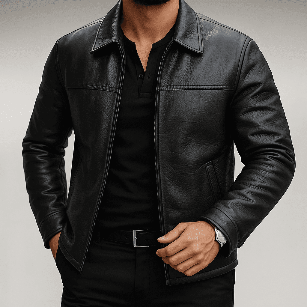 Obsidian Grain Leather Jacket gallery.thumbnail 1