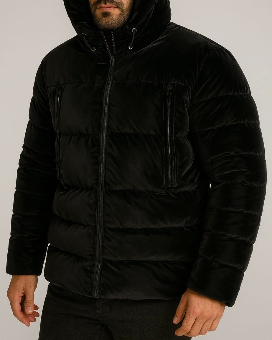 PADDED WINTER JACKET WITH HOOD – BLACK gallery.thumbnail 2