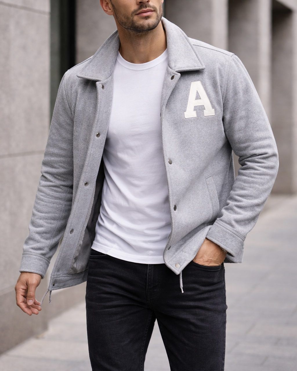 Heritage Graphic Jacket – Light Grey gallery.thumbnail 3