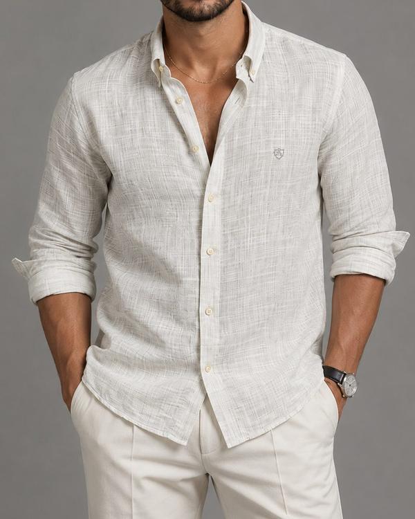 Linen Button-Down Shirt – Off White