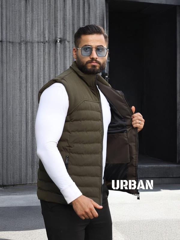 Khaki Puffer Vest