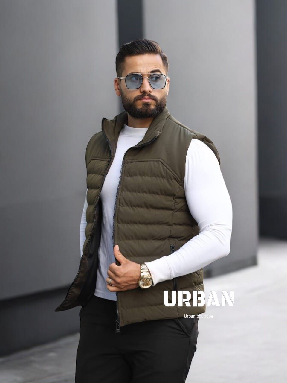 Khaki Puffer Vest gallery.thumbnail 2