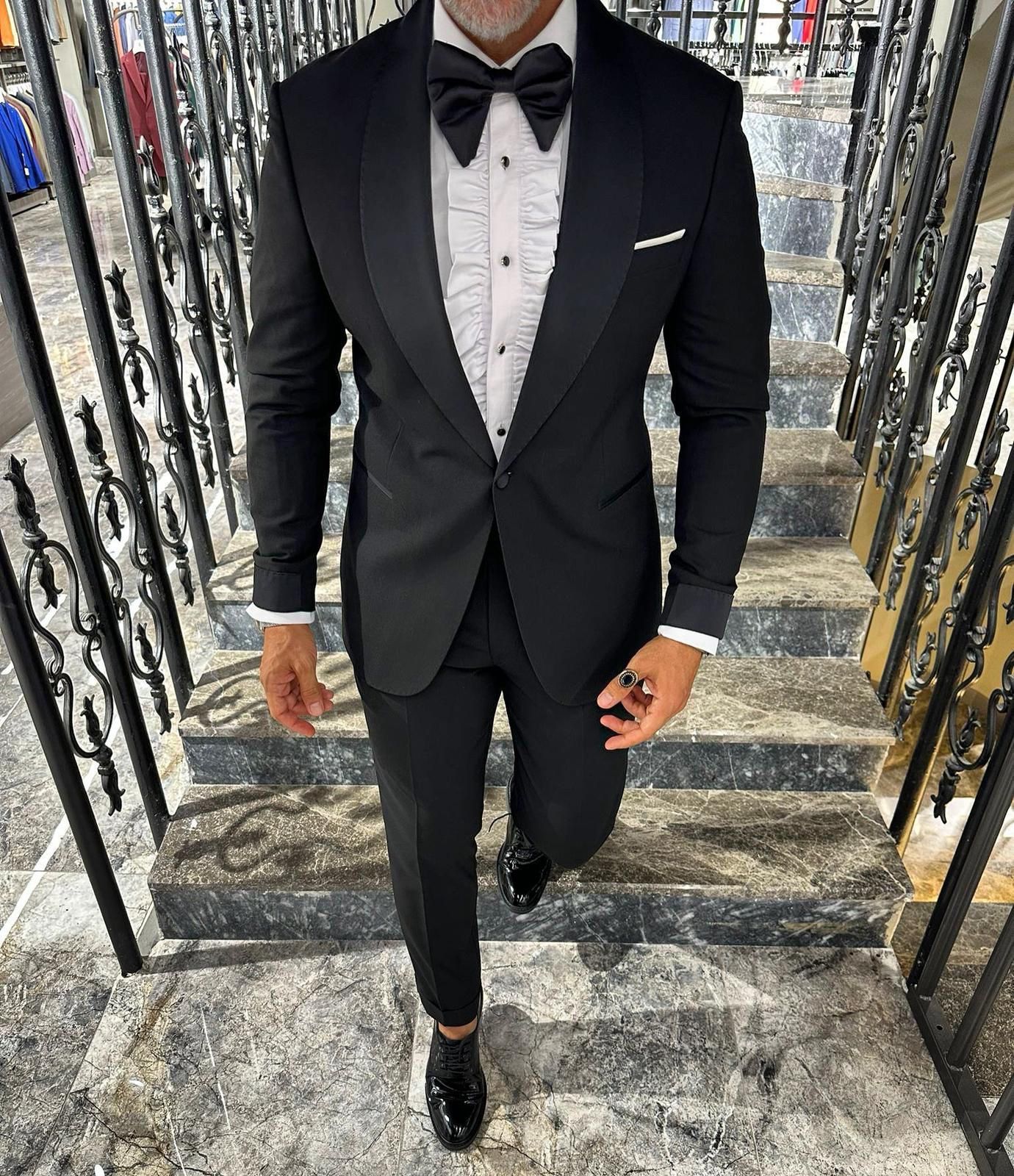 BLACK TUXEDO SET – SATIN LAPEL EDITION gallery.thumbnail 1
