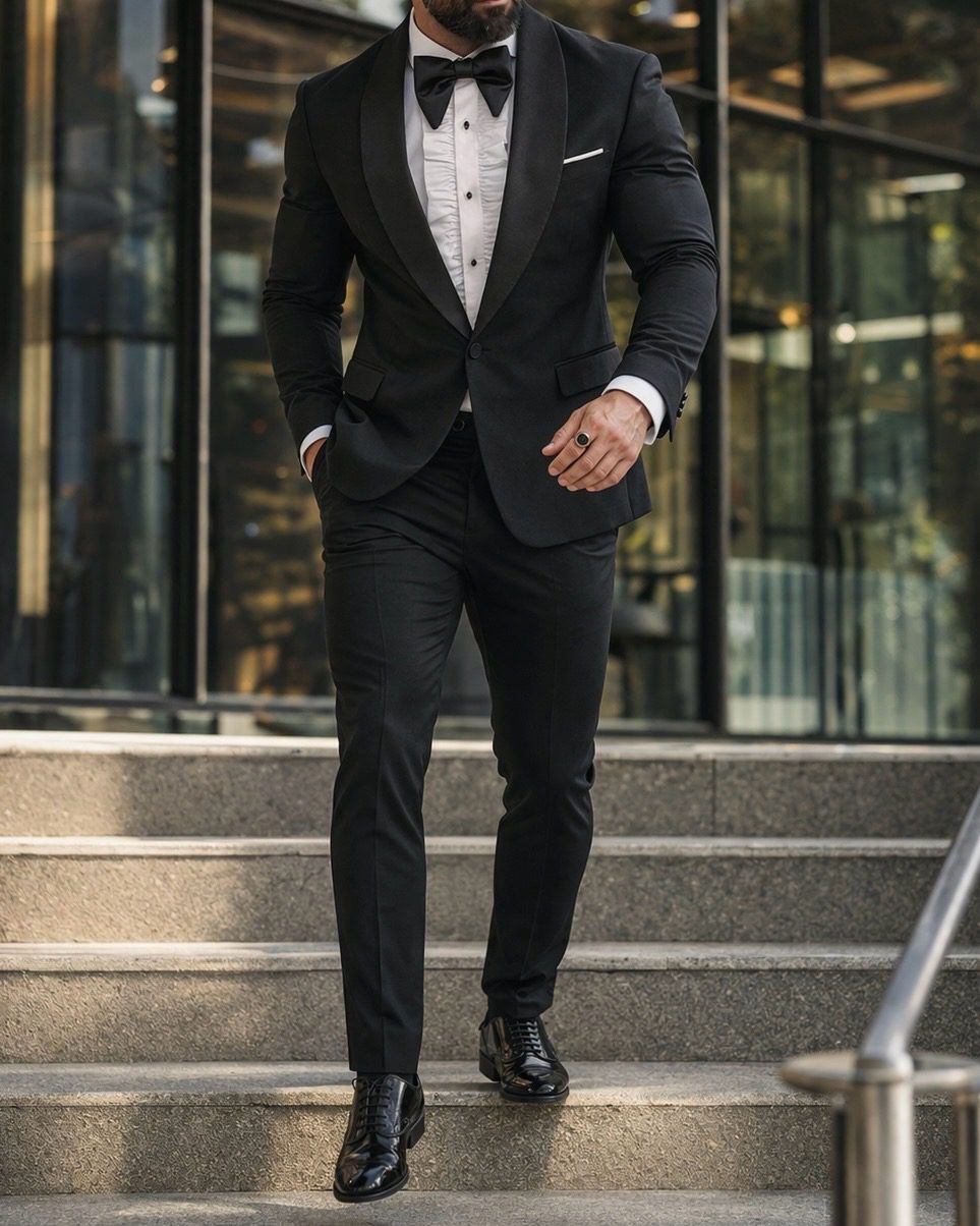 BLACK TUXEDO SET – SATIN LAPEL EDITION gallery.thumbnail 2