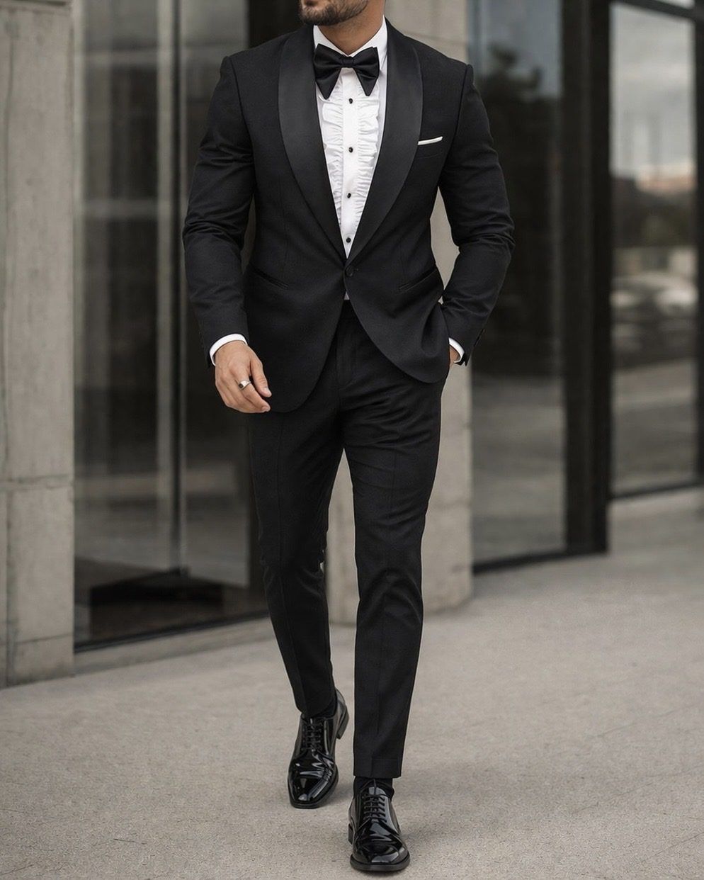 BLACK TUXEDO SET – SATIN LAPEL EDITION gallery.thumbnail 3