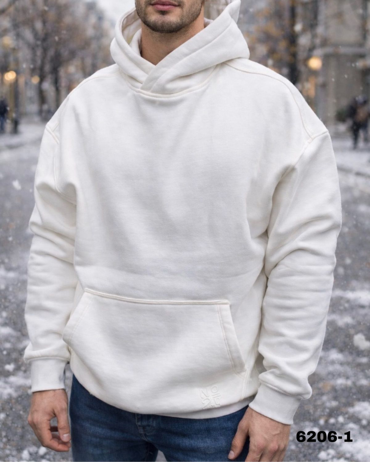 Oversized Silhouette Hoodie – White 1