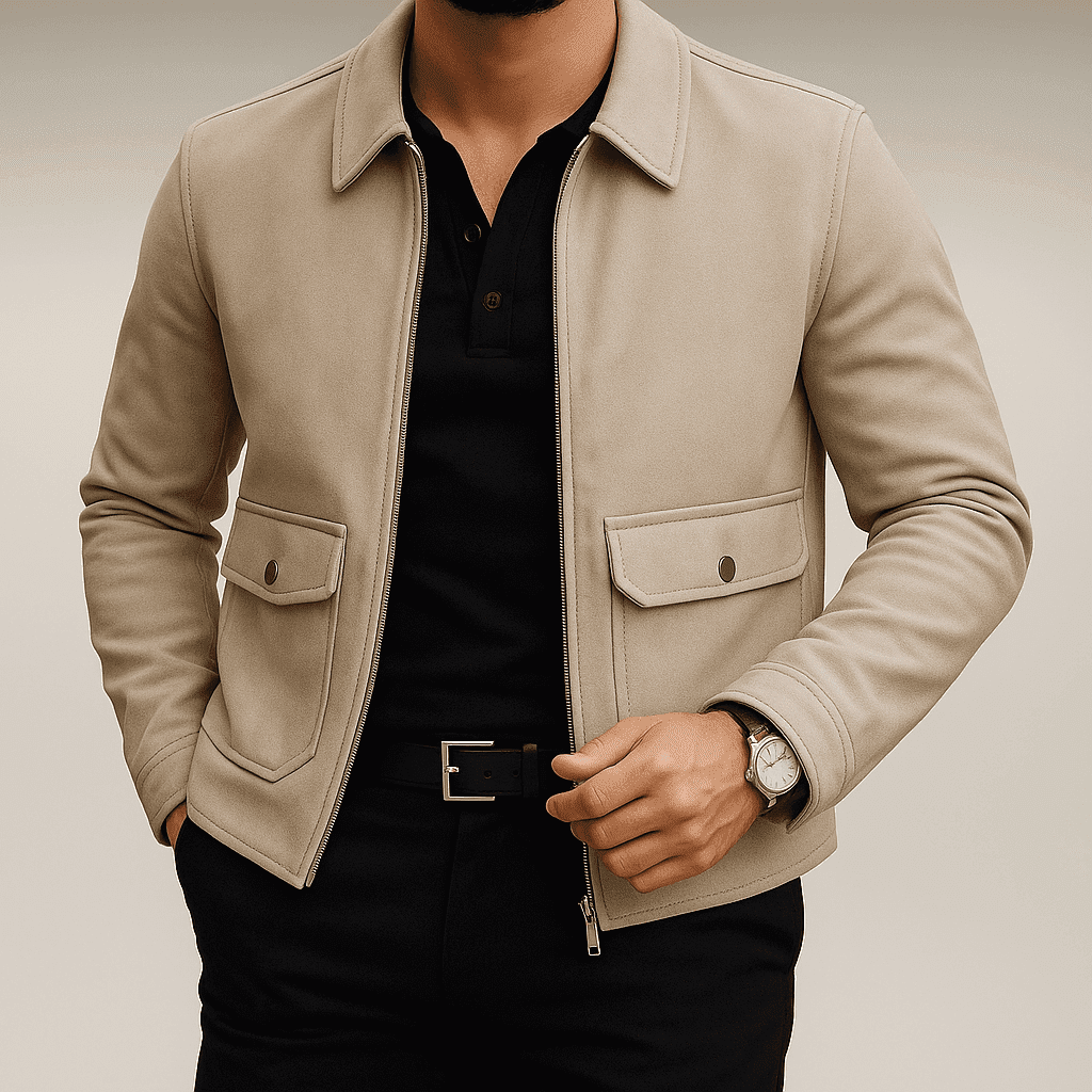 Beige Suede Jacket gallery.thumbnail 1