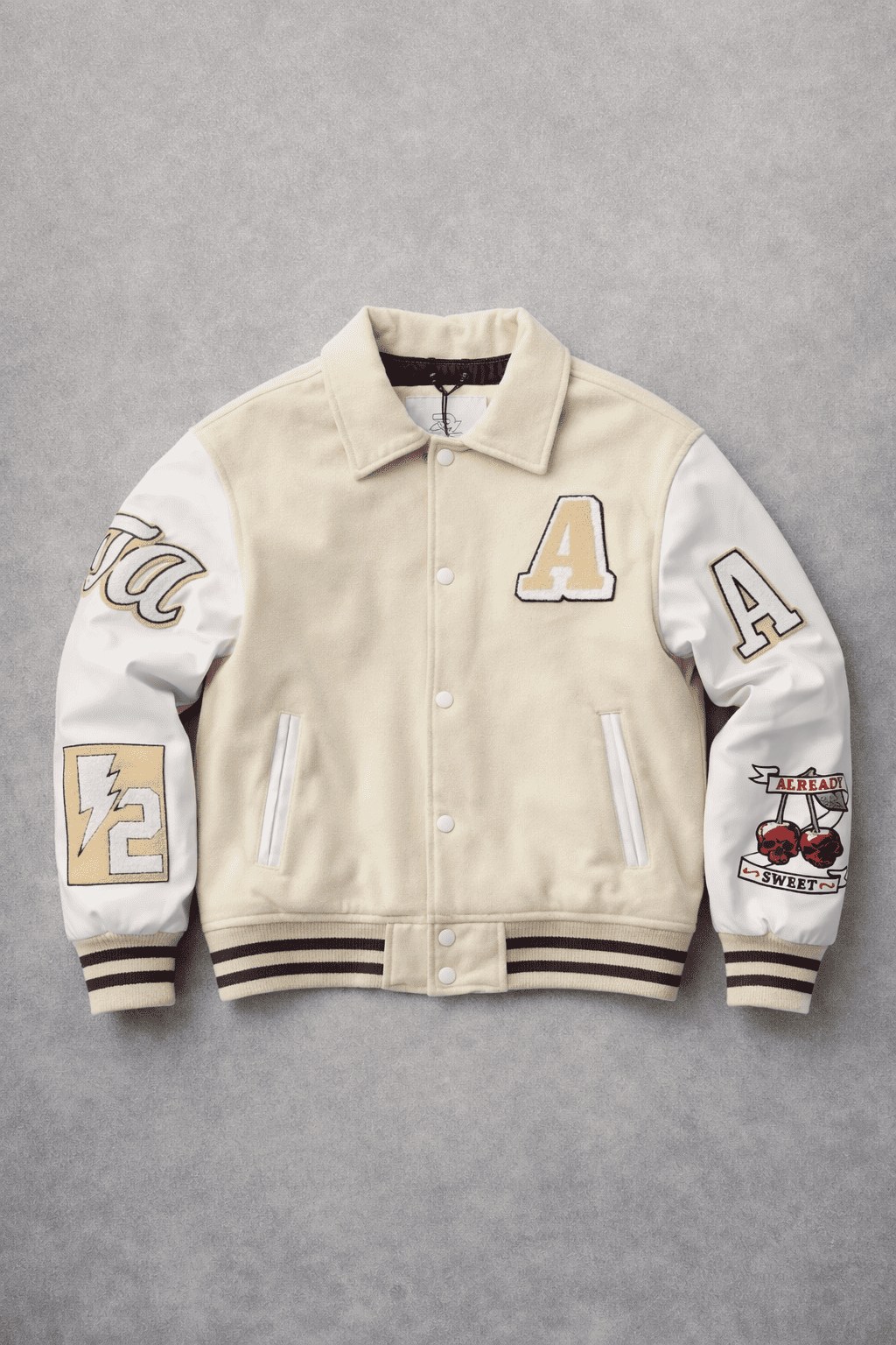 Modern Varsity Wool Jacket – Cream Edition gallery.thumbnail 3