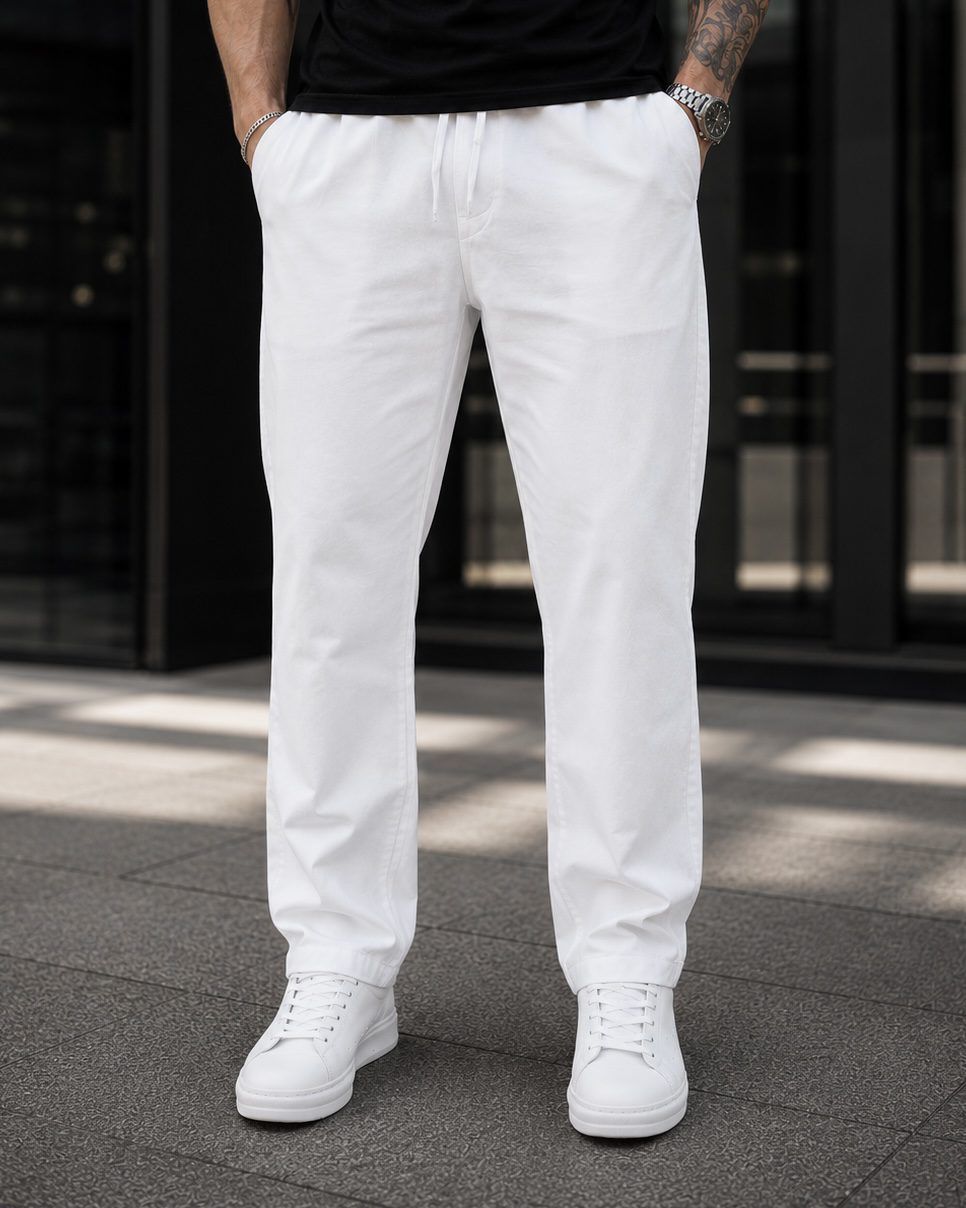 Relaxed Fit Pants – White gallery.thumbnail 2