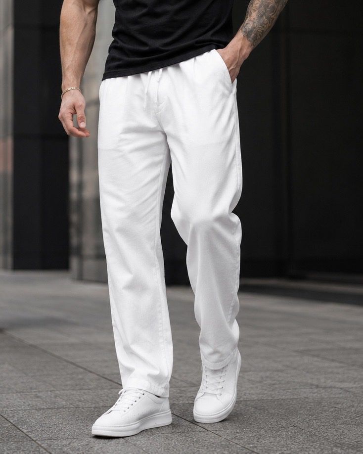 Relaxed Fit Pants – White gallery.thumbnail 3