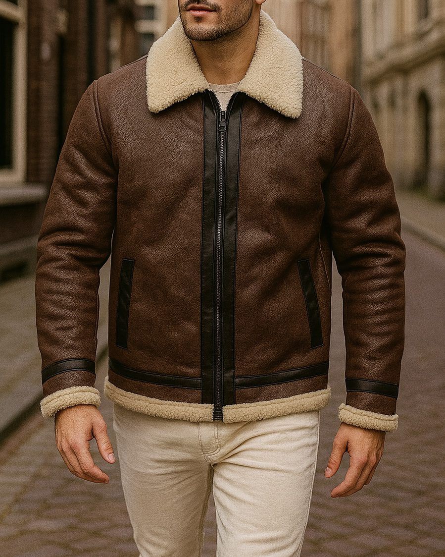 DARK BROWN SHEARLING JACKET gallery.thumbnail 1