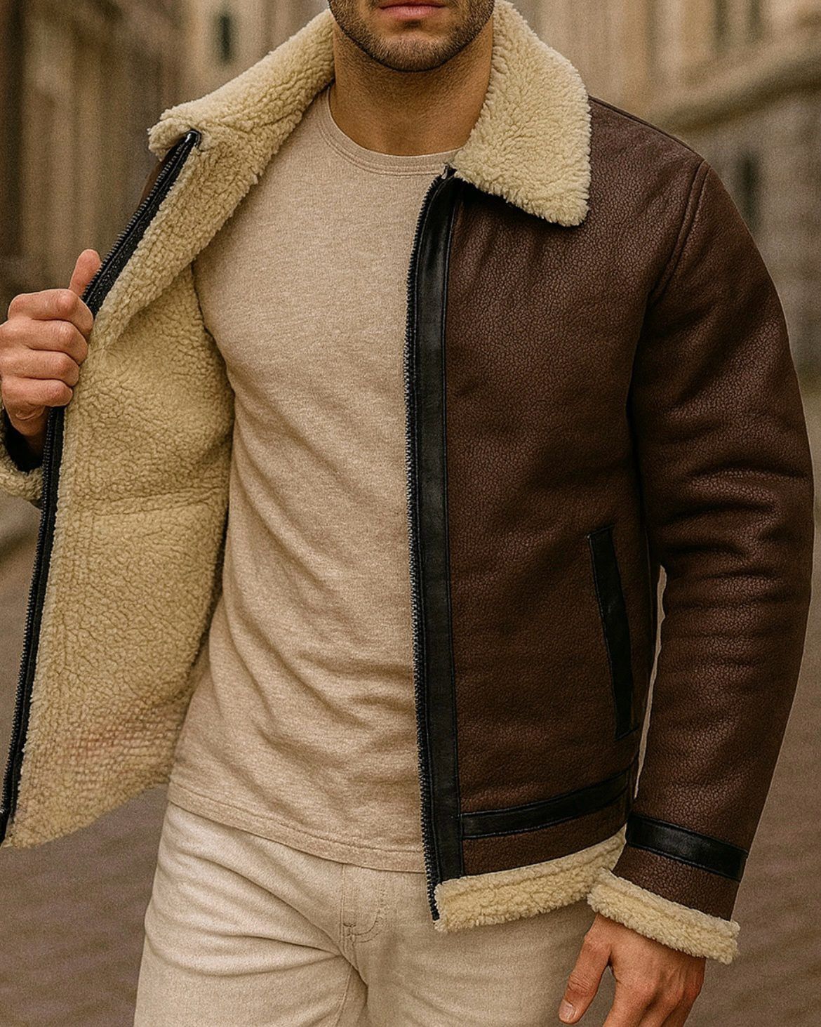 DARK BROWN SHEARLING JACKET gallery.thumbnail 2