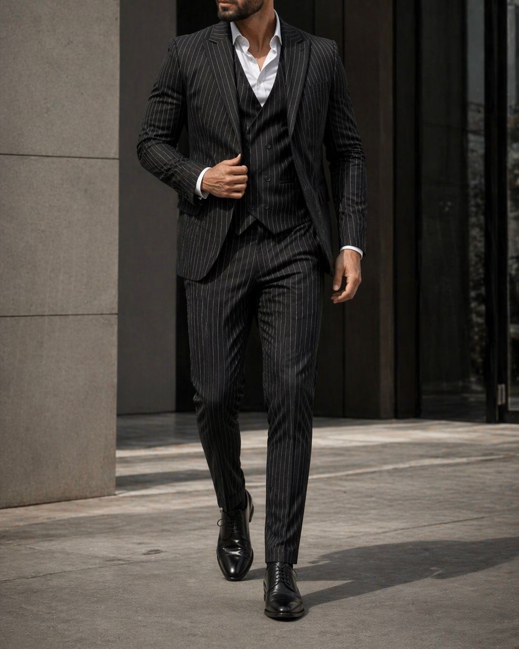 Black Pinstripe 3-Piece Suit – Signature Edition gallery.thumbnail 1