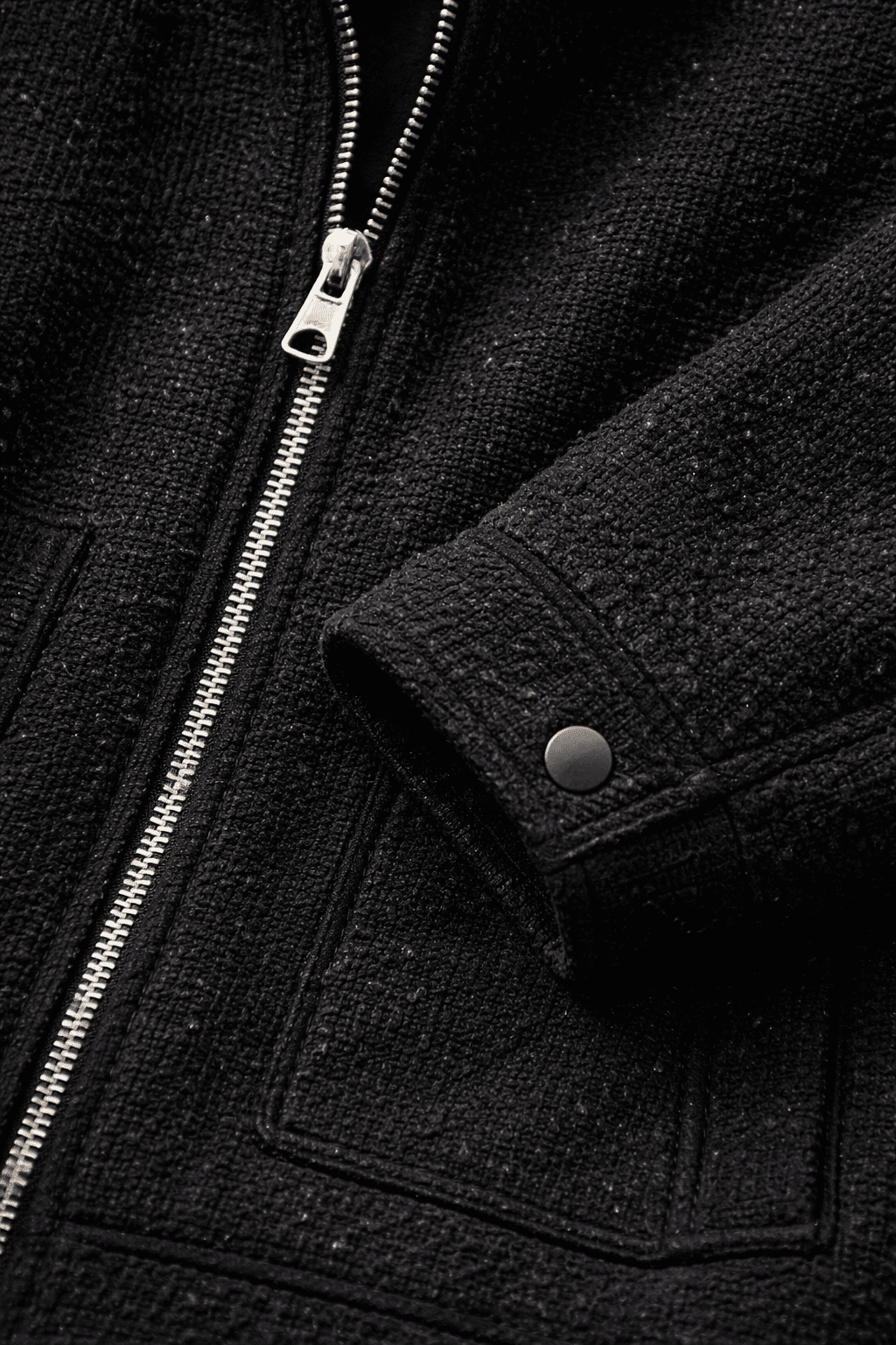 Urban Texture Zip Jacket – Black gallery.thumbnail 3