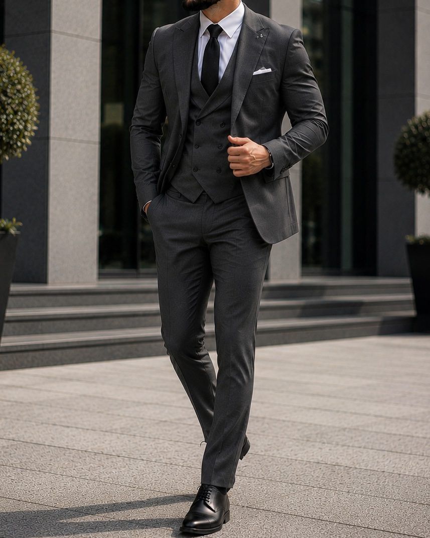 Double Breasted Three Piece Suit – Anthracite (Copy) gallery.thumbnail 1