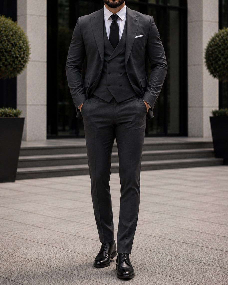 Double Breasted Three Piece Suit – Anthracite (Copy) gallery.thumbnail 2