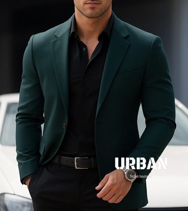 Dark Green Slim Fit Blazer