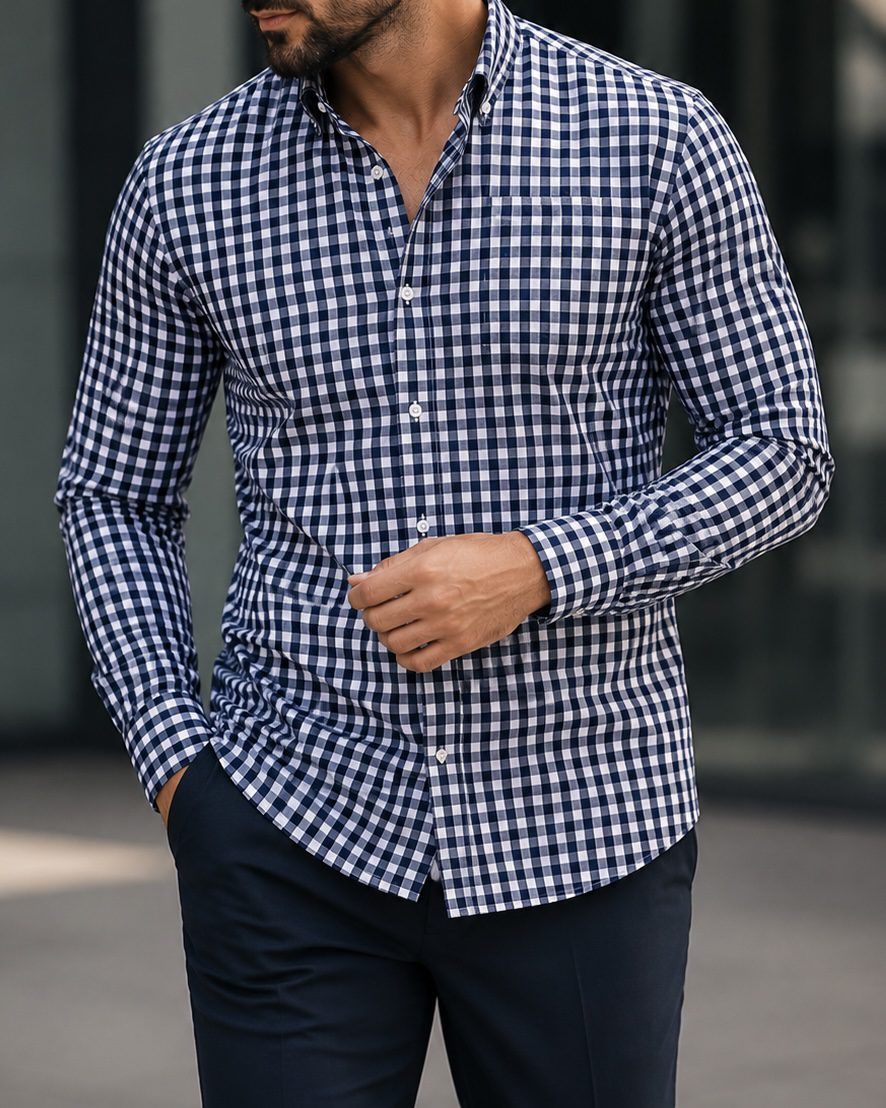 Navy Checkered Shirt gallery.thumbnail 2