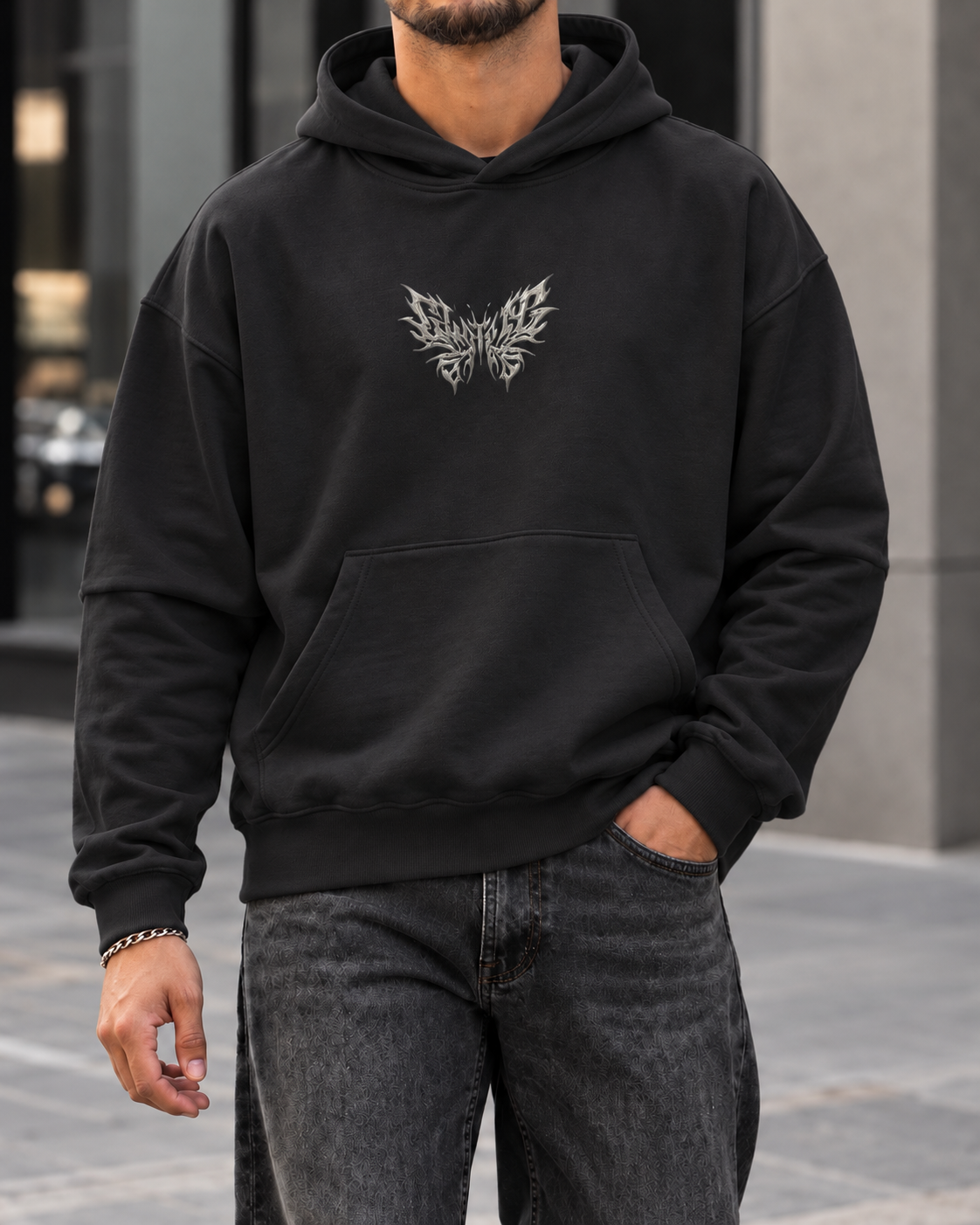 Black Tribal Graphic Hoodie 1