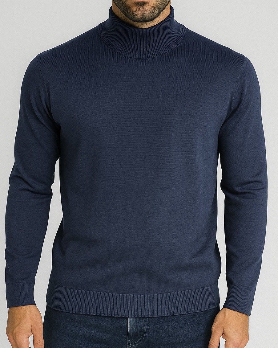 NAVY BLUE TURTLENECK – PREMIUM SLIM FIT gallery.thumbnail 1
