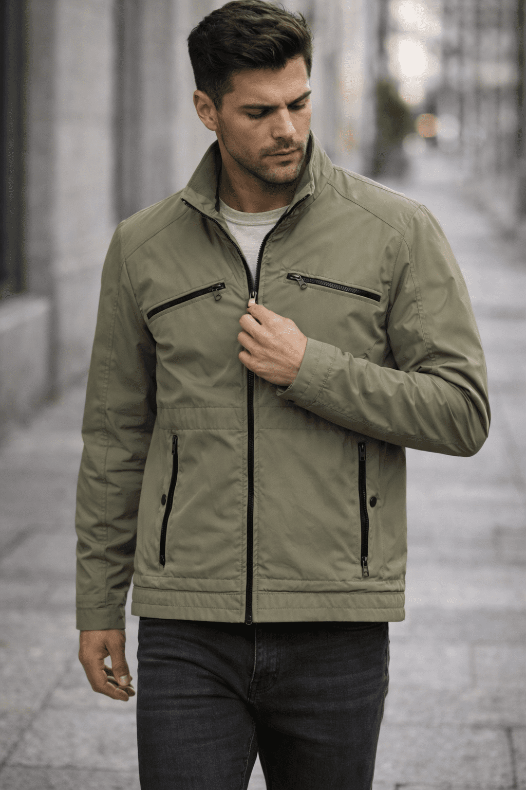 Signature Zip Jacket – Olive Green gallery.thumbnail 1