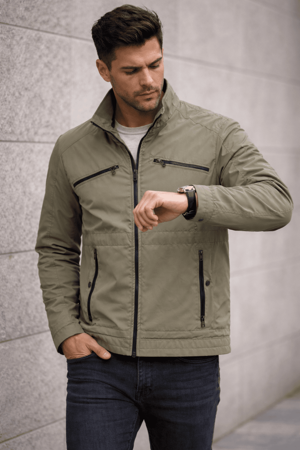 Signature Zip Jacket – Olive Green gallery.thumbnail 2