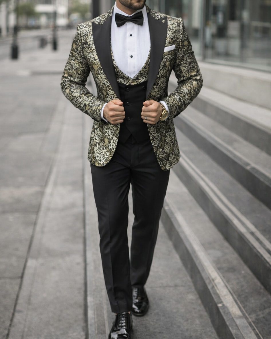 FLORAL GOLD TUXEDO SET – PREMIUM EDITION gallery.thumbnail 1