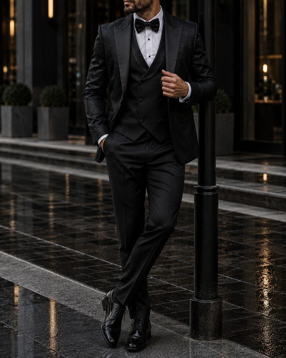 Black Shimmer 3-Piece Tuxedo gallery.thumbnail 2