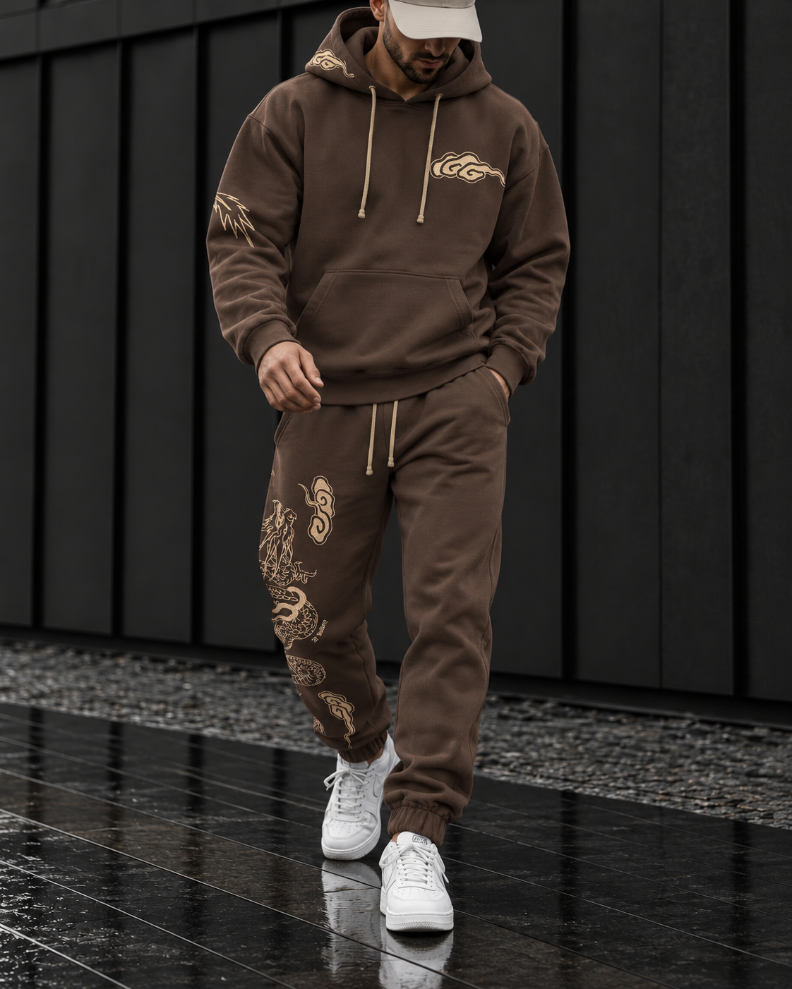 Dragon Graphic Tracksuit – Brown gallery.thumbnail 1