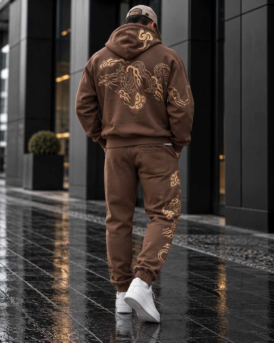 Dragon Graphic Tracksuit – Brown 2