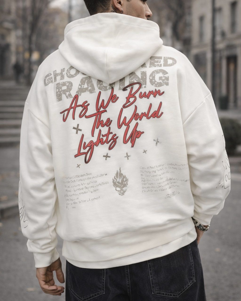 Graphic Hoodie – White “Ghost Speed Pyrex” gallery.thumbnail 2