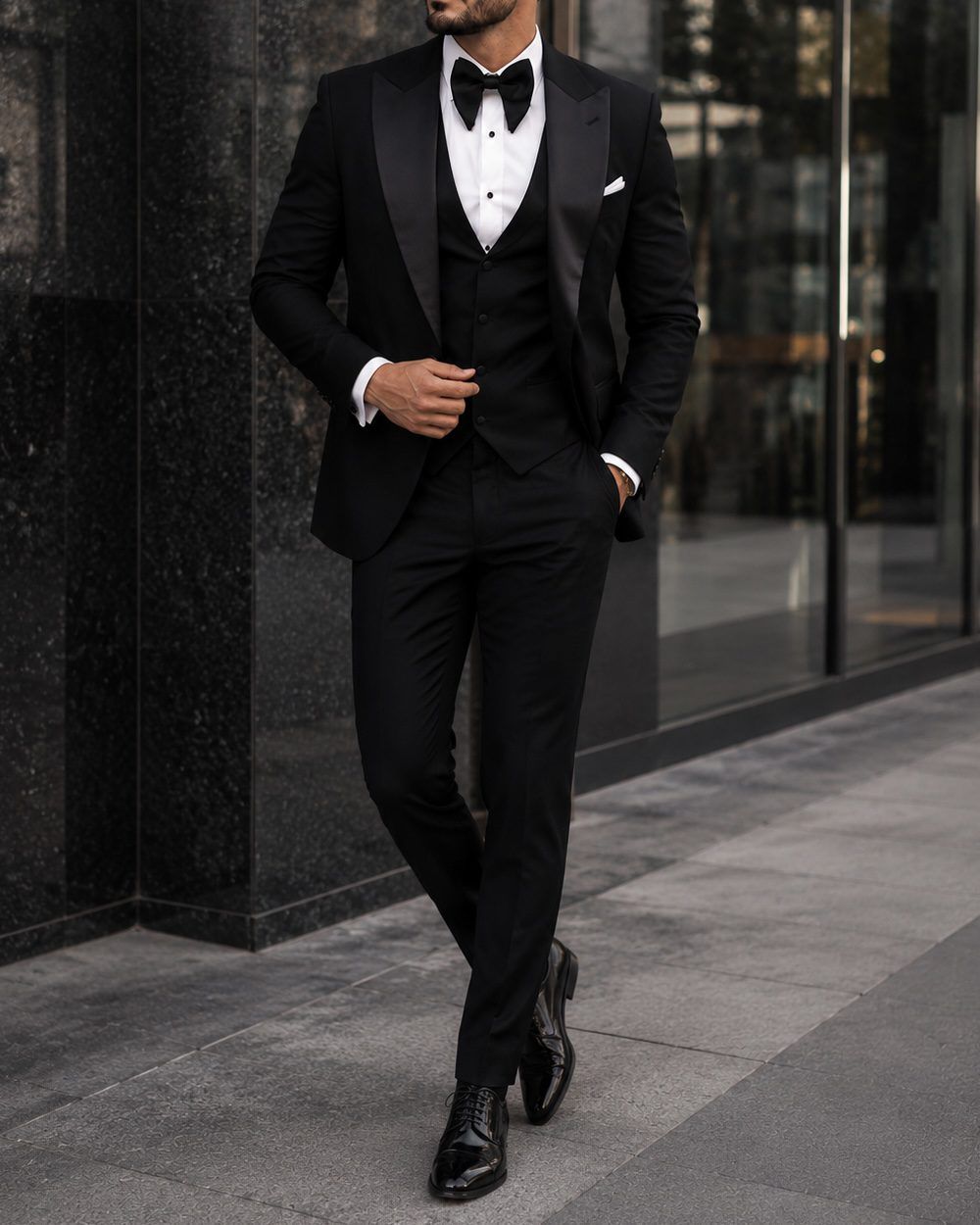 Black Satin Lapel Tuxedo gallery.thumbnail 2