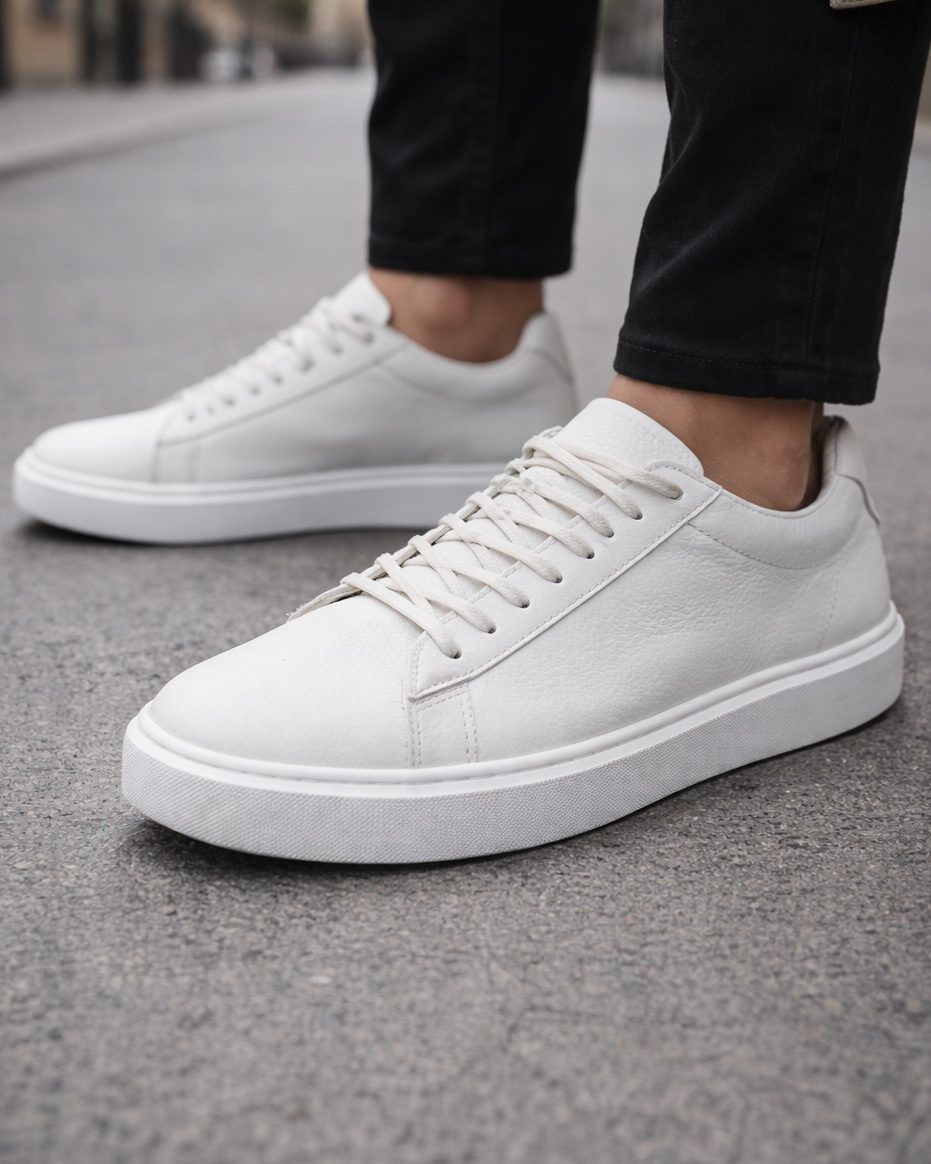 Essential Leather Sneakers – White gallery.thumbnail 1