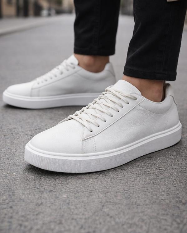 Essential Leather Sneakers – White