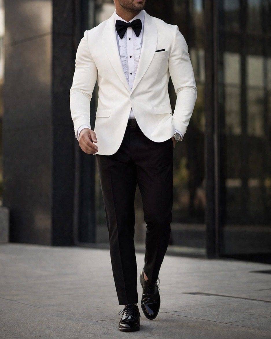 WHITE TUXEDO SET – LUXURY SATIN EDITION gallery.thumbnail 4