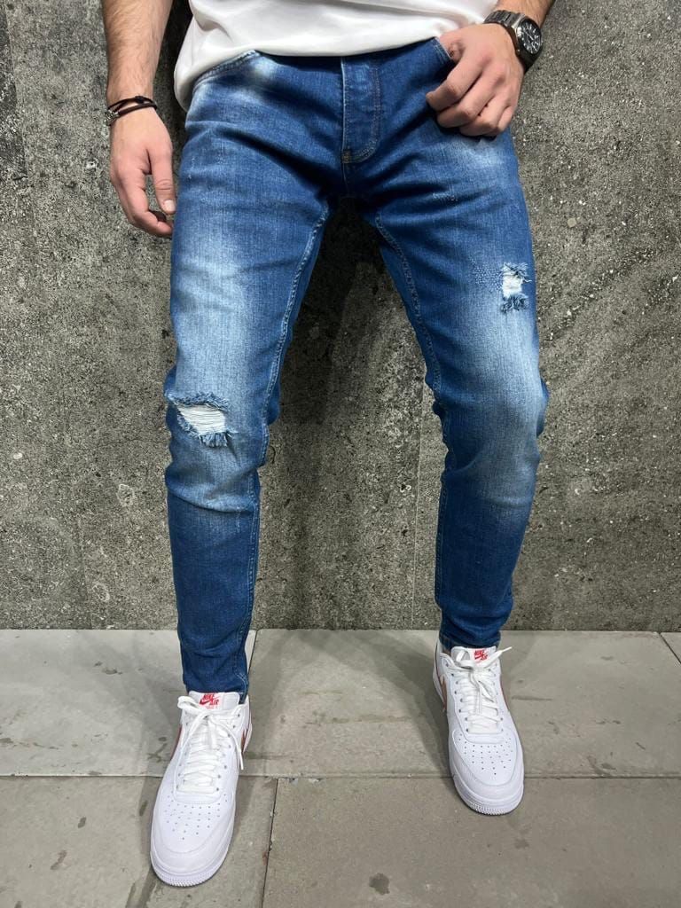 Mid Blue Ripped Jeans gallery.thumbnail 1
