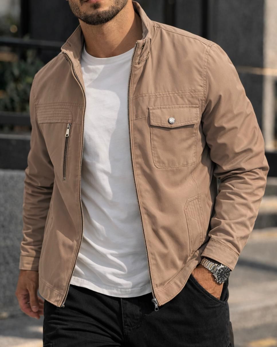 Modern Utility Jacket – Camel gallery.thumbnail 1