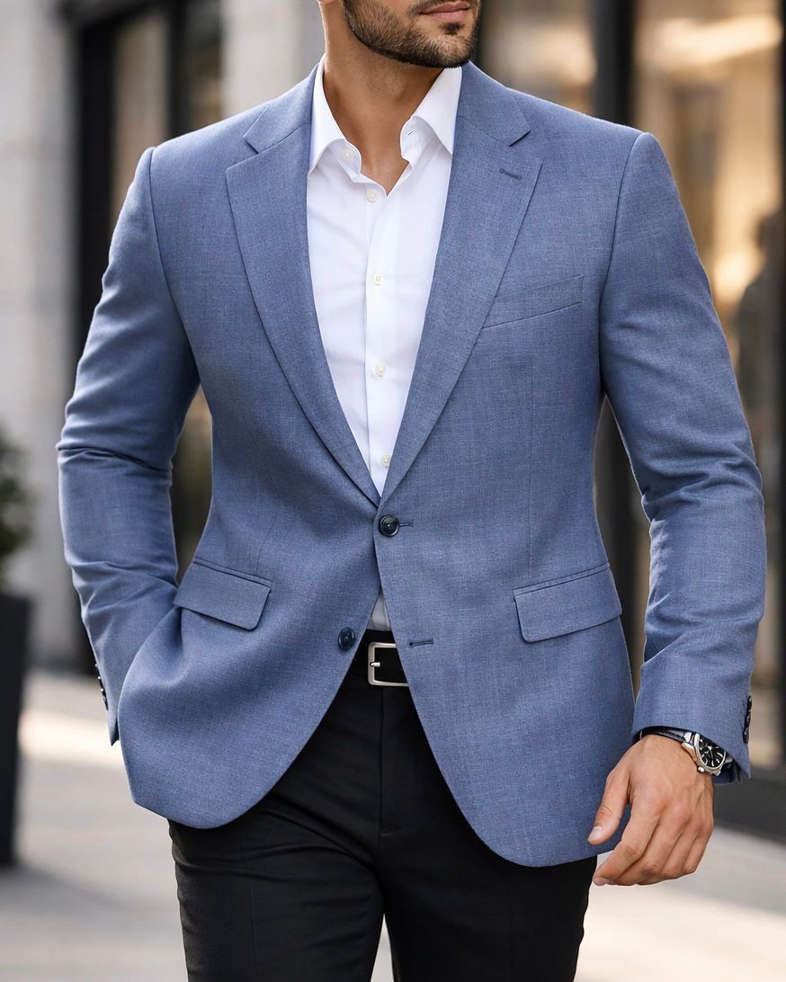 Refined Tailored Blazer – Light Blue 1