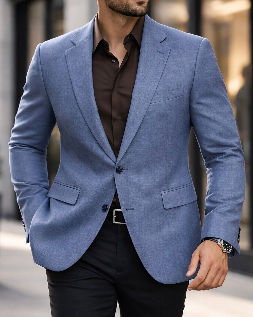 Refined Tailored Blazer – Light Blue gallery.thumbnail 3