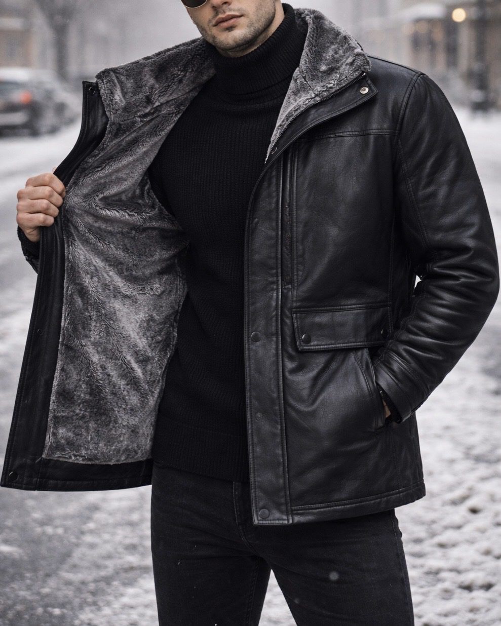 Urban Noir Leather Jacket – Black gallery.thumbnail 1