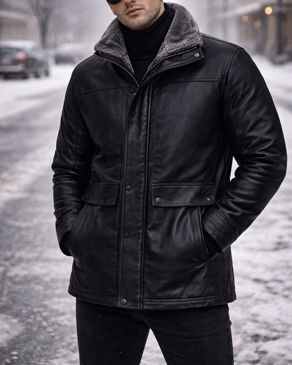 Urban Noir Leather Jacket – Black gallery.thumbnail 3